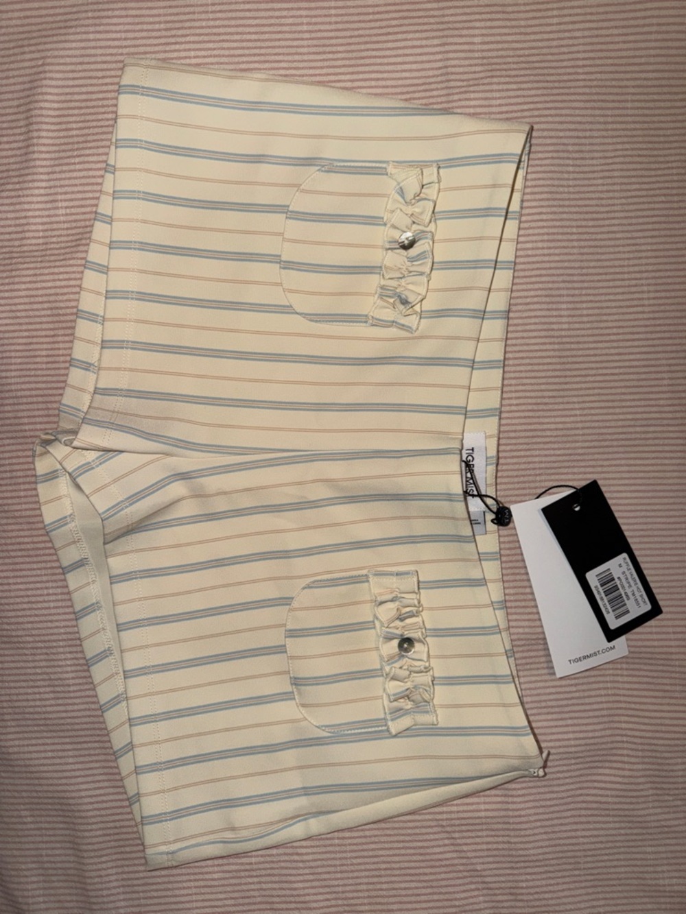 Tiger Mist Cream Striped Ruffle Set - Picture 4 of 6